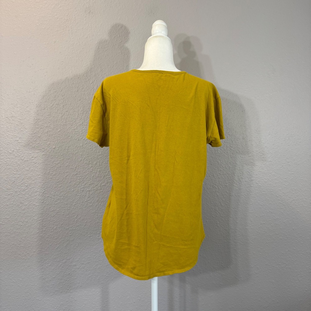 The North Face Women's Size L Gold Short Sleeve Cotton Crew‎ Neck T-Shirt A8338 - Picture 2 of 9